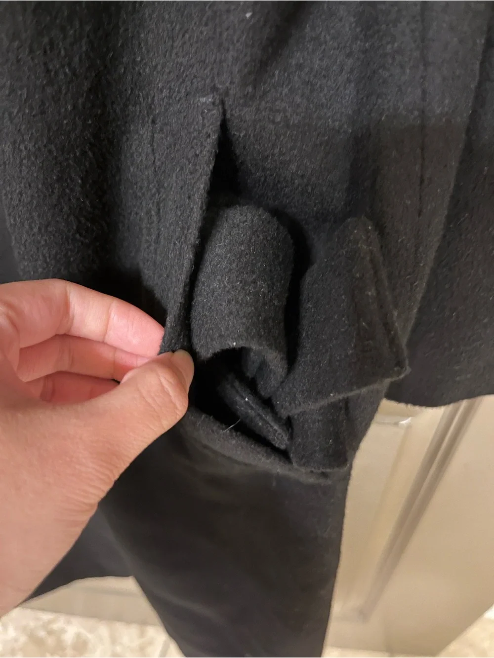 Uniqlo Women's Black Wool Long Trench Coat